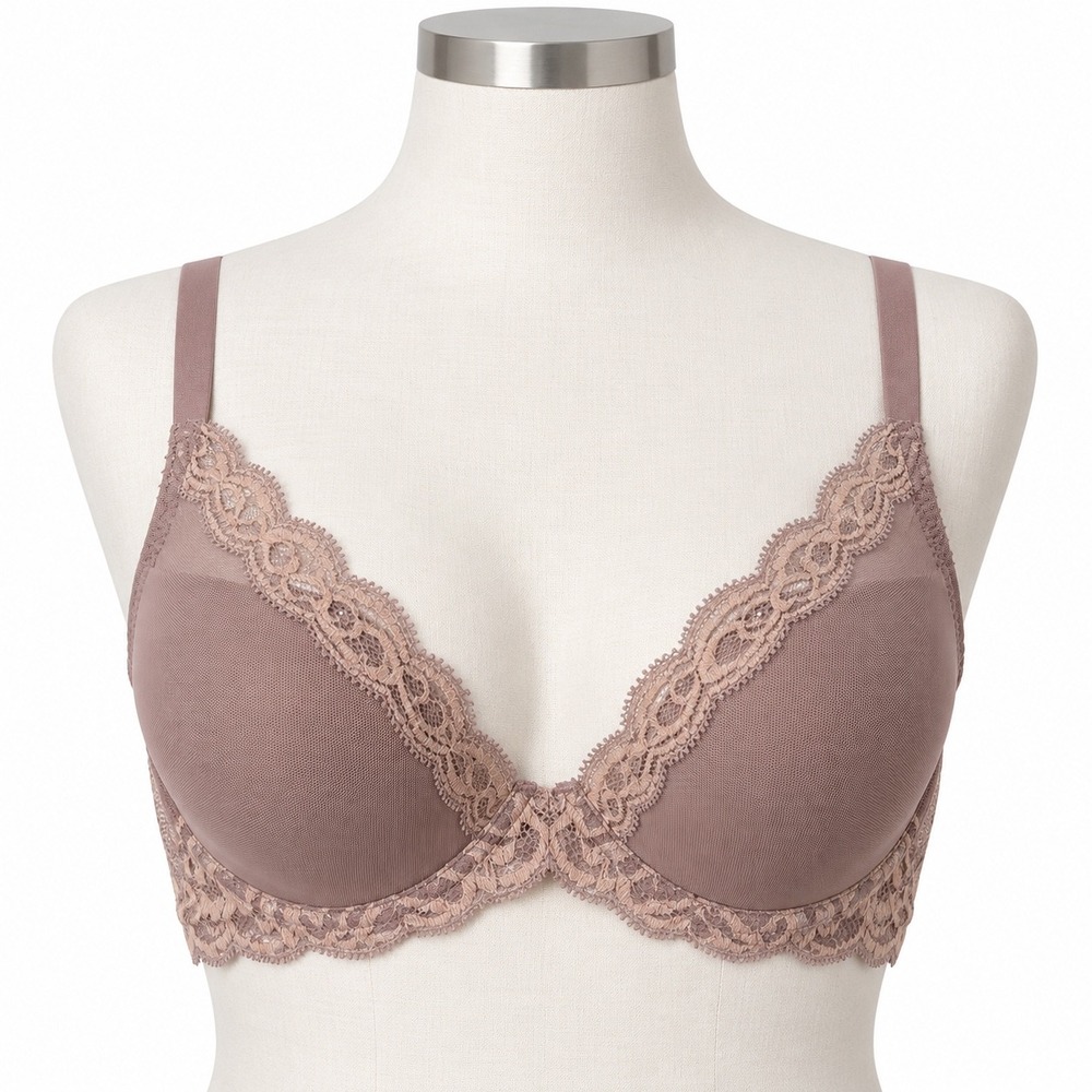 NEW Natori Feathers Plunge T-Shirt Bra Size 36C Rose Contour Underwire 730023